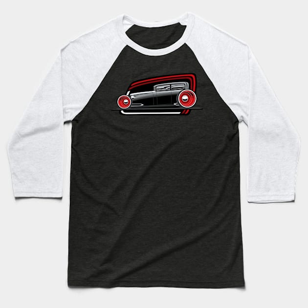 Scarab Motorsports Rat Rod Logo Baseball T-Shirt by ScarabMotorsports